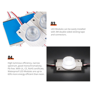 Ekonomik 20 adet paketi 1 LED modülü RGB LED modülü 2W 6500K DC 12V 3030 SMD Led modülü reklam için ışık kutusu - Product Image 5