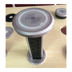 带QI无线充电器的隐藏式弹出式usb桌面翻盖电源数据插头插座 - Product Image 3