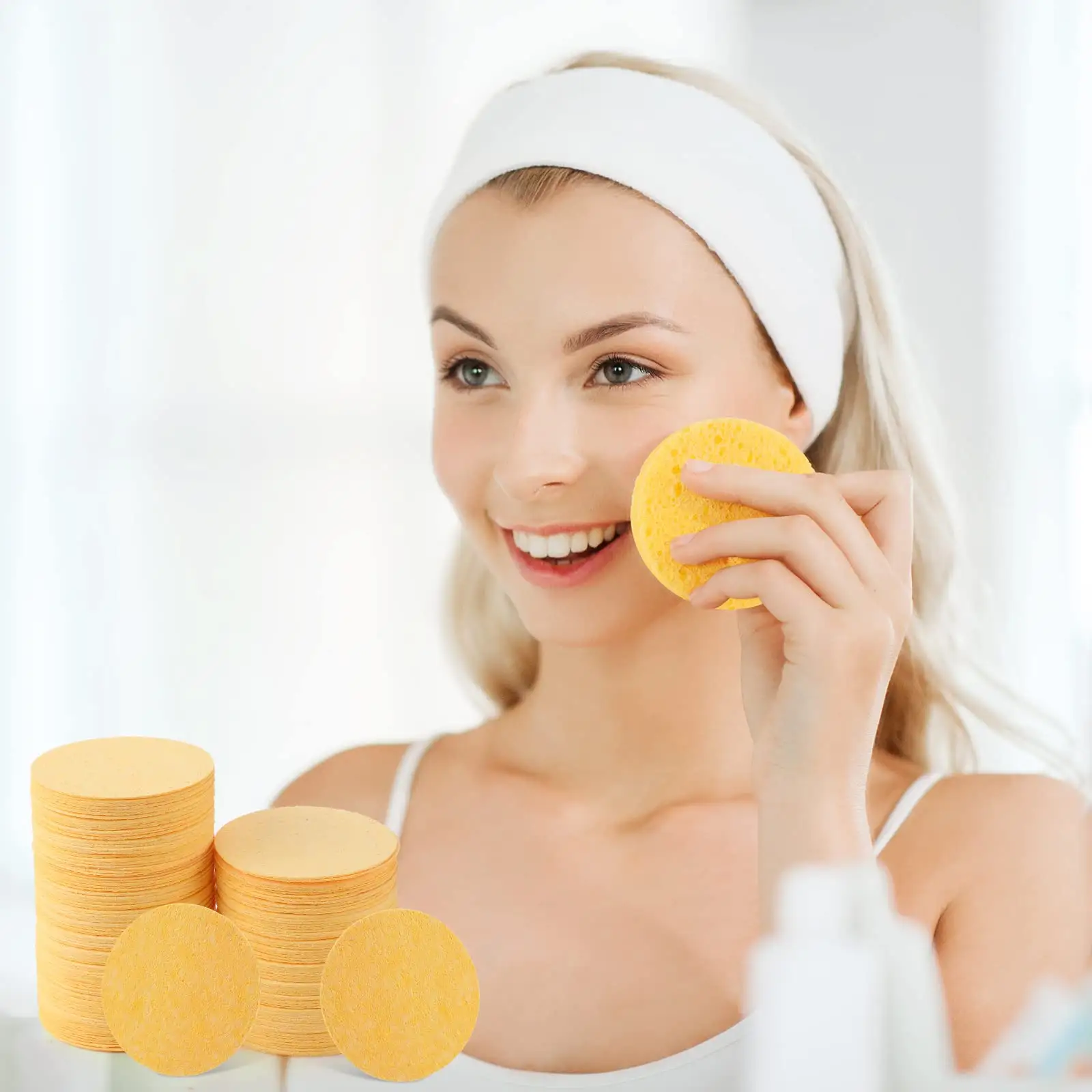 Almohadillas Exfoliantes Comprimidas Desechables para Esponja Facial, Herramientas de Maquillaje para Limpieza de Spa de Belleza