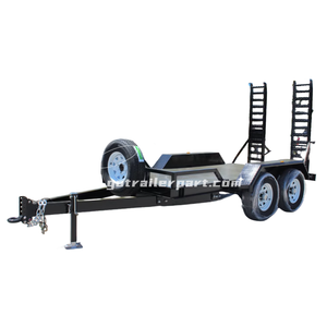 4500KG Load Mini Digger Trailers with Checker Plate&amp;<strong>ramp</strong> 4*1.6m <strong>Flat</strong> Top Trailer for Mini Excavators Multifunctional Car Trailer - Product Image 2