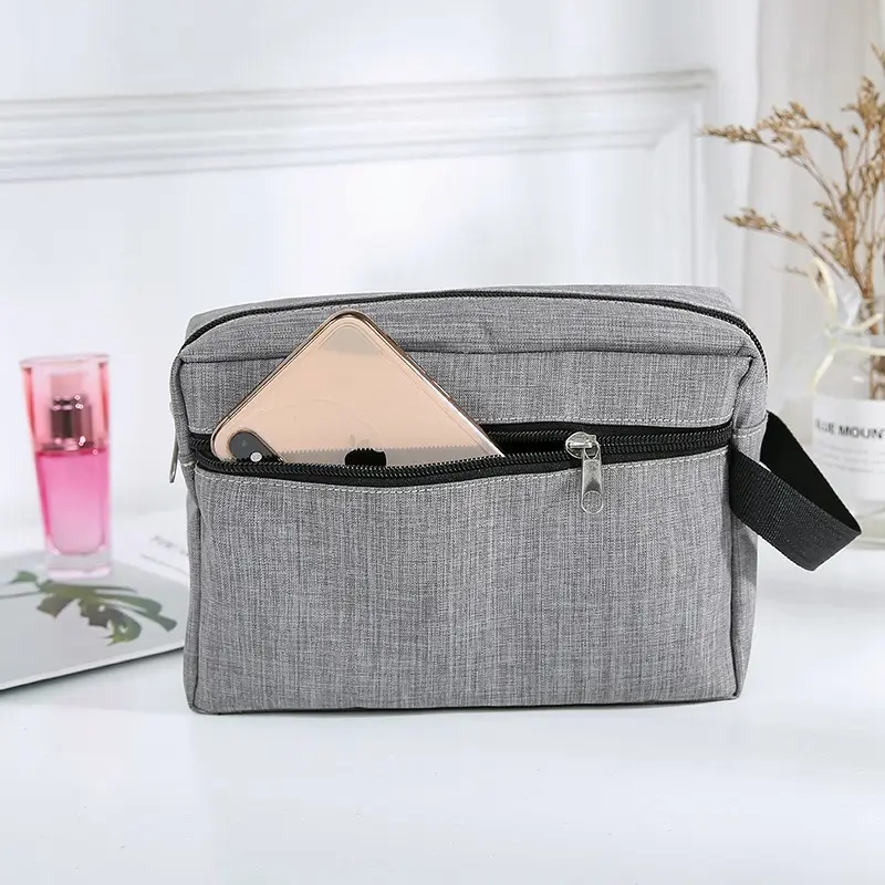 Waterproof Portable Double-Layer Cosmetic Bag For Women And Men In Stock Multi-Functional Digital Bag Oxford Cloth Travel
