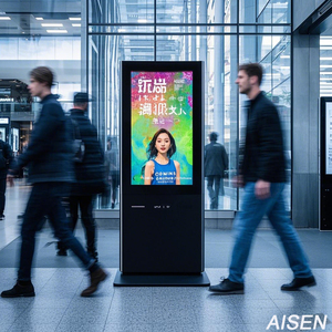 55-Zoll-Windows Android-Display-Werbe spieler Ultra Thin Lcd Indoor Floor Standing Digital Signage Touchscreen-Kiosk