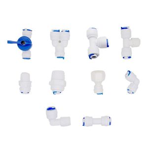 海RO机1/4 “1/2 ''3/8'' 快速连接管配件塑料饮水机阀门管接头 - Product Image 1