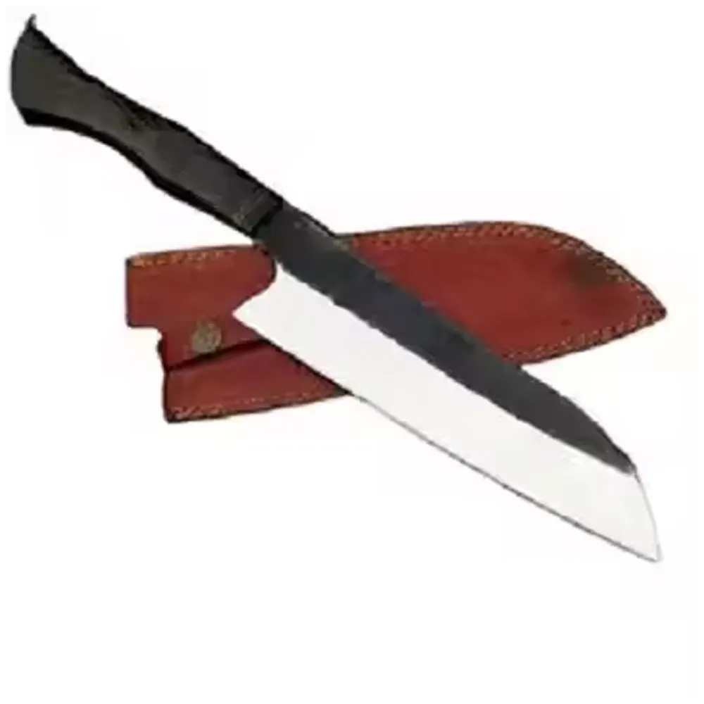 Yüksek kalite profesyonel özelleştirmek el yapımı şef mutfak bıçağı çok fonksiyonlu ahşap saplı karbon çelik el dövme bıçak