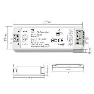 RF 2,4 г RGB светодиодный контроллер высокой мощности 12 В ~ 24 В DC 4A/канал с регулируемой яркостью Светодиодная лента высокого качества RGBW Светодиодная лента