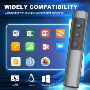 2 in 1 ricaricabile Laser rosso Wireless 2.4GHZ presentatore remoto con Hyperlink e Volume Slide Clicker per PPT PowerPoint Click - Product Image 2