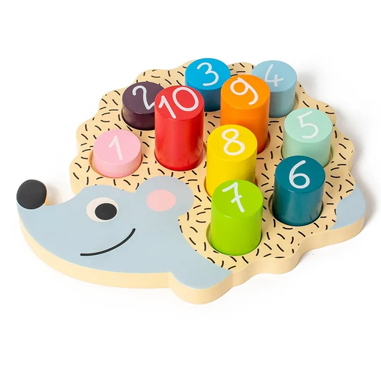 Hedgehog Matching Numbers Toy Blocs de numéros éducatifs colorés 1-10 blocs de numéros pour l'apprentissage des mathématiques