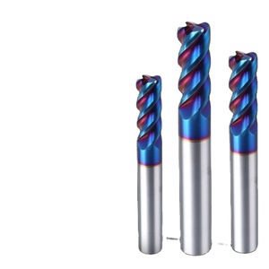 耐用的数控钨硬质合金铣刀HRC65蓝色纳米涂层圆头半径立铣刀 - Product Image 4