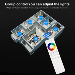 Luci di striscia 12V 24V 192W 2.4G RF RGBW segnale PWM 3 zone Multi-zona G Touch telecomando LED Controller - Product Image 3
