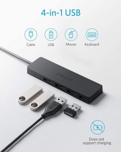 Anker 4ポートUSB3.0ハブ2フィート拡張ケーブル付き超スリムデータUSBハブSuperSpeedデータ - Product Image 2