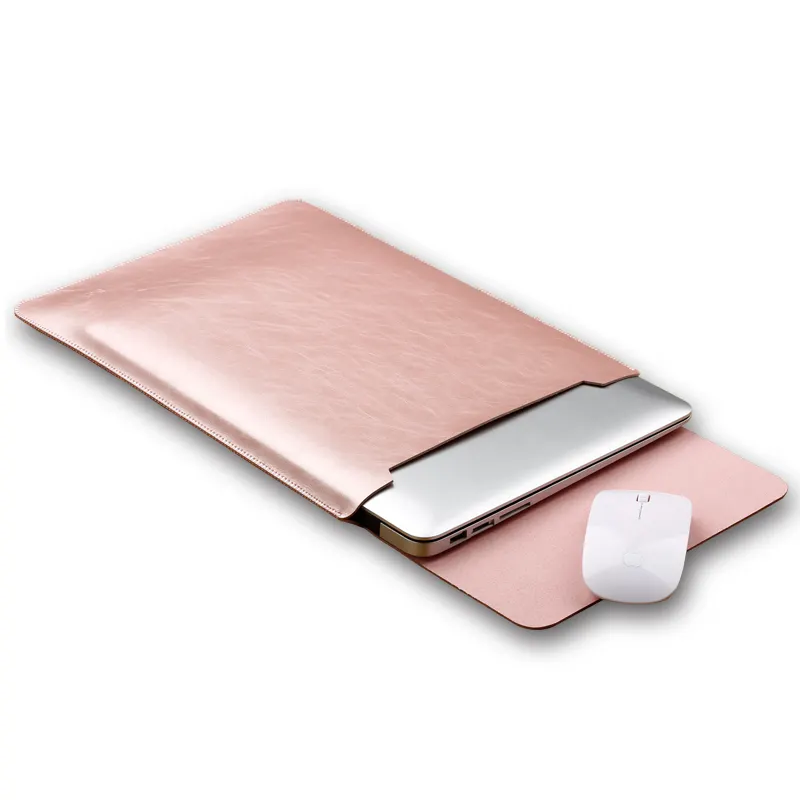 Maleta protetora multifuncional de couro genuíno para laptop, capa à prova d'água para homens