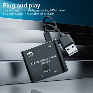 DisplayportDP双方向スイッチスプリッター2 In 1 Out 1 In 2 Outビデオスイッチャー2x1 1x2 16K 60Hz 8K 60Hz 4K 144Hz 240Hz - Product Image 4