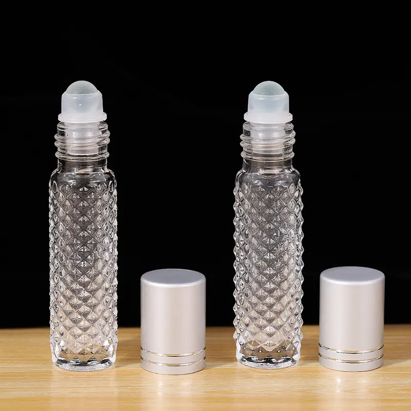 Crystal Fancy vuoto deodorante olio essenziale rotolo su bottiglia di vetro 5ml 10ml rullo di profumo Attar bottiglia con per palla