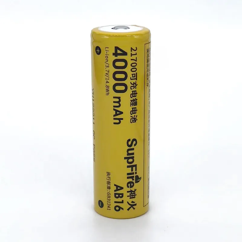 AB16 4000mAh 3.7V 21700 แบตเตอรี่ลิเธียมแบบชาร์จไฟได้ผลิตในประเทศจีนสําหรับไฟฉาย