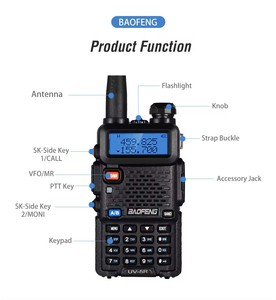 Para Baofeng UV5R Original de mano de doble banda VHF UHF Radio 5W/8W Walkie Talkie de alta potencia con rango de 3-5km - Product Image 4