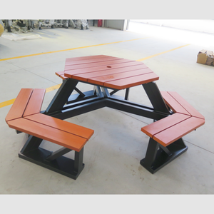 Kim loại bàn ăn băng ghế dự bị bên ngoài ngoài trời quán cà phê bảng thiết lập thương mại thép nhà hàng ngoài trời công cộng Dã Ngoại bảng băng ghế dự bị - Product Image 4