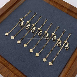 שרשרת זהב 14 קראט מלא תכשיטי זהב מלא עם אבזם מתכוונן בצורת פרח מתכוונן - Product Image 3