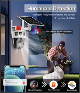 Cámara PTZ para exteriores V380 Pro controlada por aplicación con detección de movimiento de visión nocturna y sensores CMOS de luz LED Red 4G - Product Image 4
