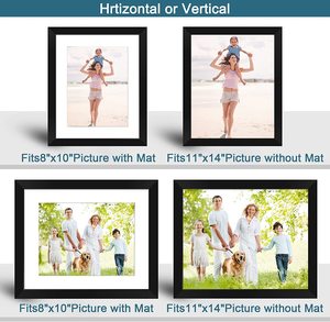 8x10額縁8パック、マット付き5x7またはマットなし8x10の画像を表示、黒。額縁 - Product Image 3