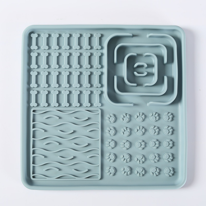 Petit tapis de slow food bleu pour animaux de compagnie