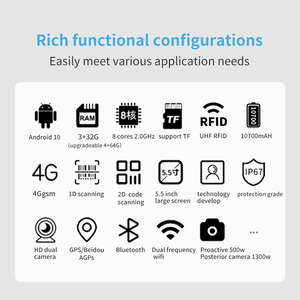 Portablerfidスキャナー長距離AndroidRFIDリーダーワイヤレスNFCFIBluetoothハンドヘルドUHFRFIDリーダー在庫用 - Product Image 2