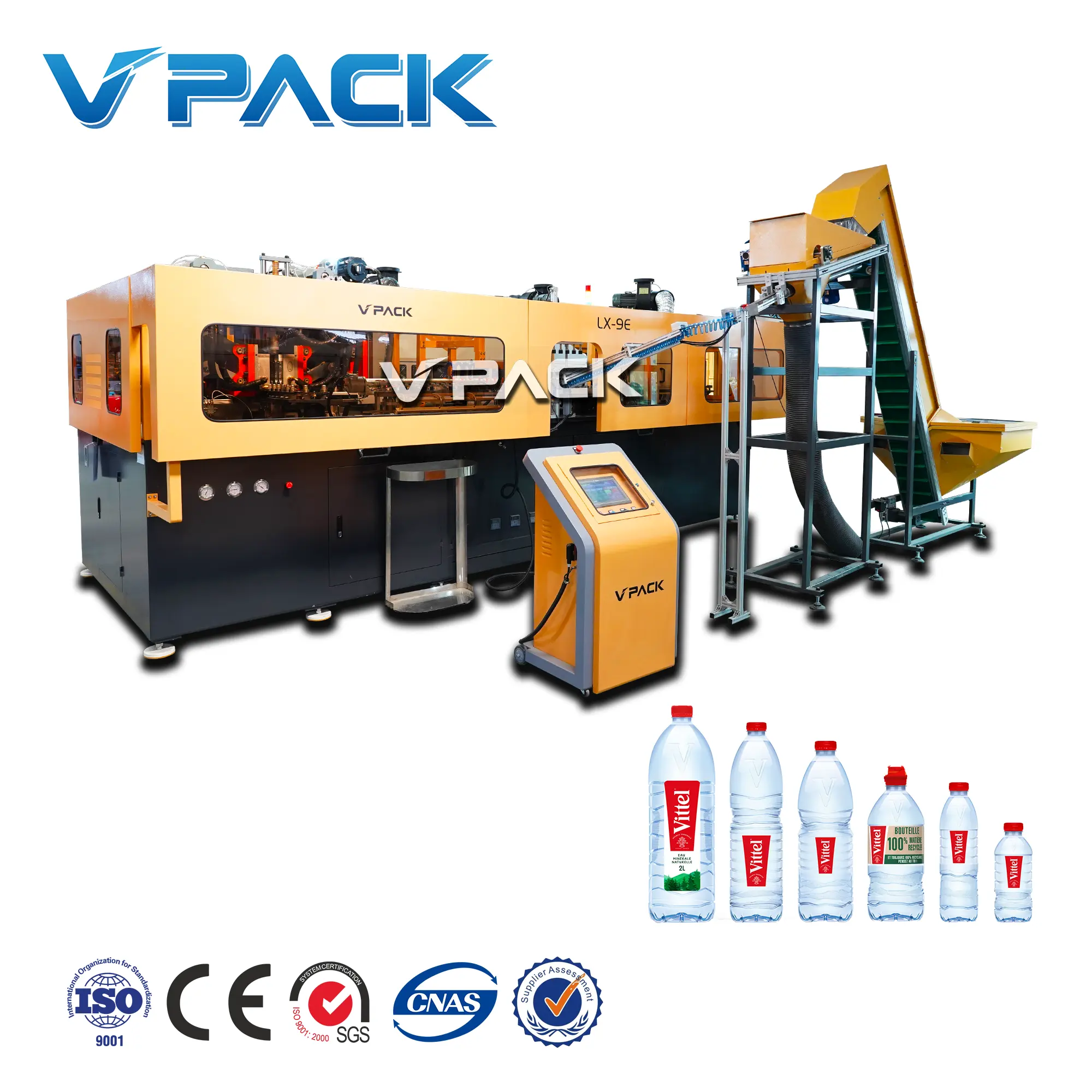 VPACK mesin cetak tiup botol plastik/mesin cetak tiup mesin pembuat stoples plastik di Zhangjiagang