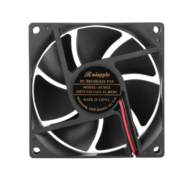 Ruiapple 12v 24v 80mm 8025 Ventiladores de fluxo axial 80x80x25mm Ventilador de refrigeração axial DC Ventilador sem escovas