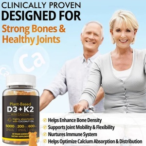 Vegan Vitamin D3 + K2 Gummy SupplementsVitamin <span class=keywords><strong>D</strong></span> dengan Mk7 K mendukung kalsium untuk tulang yang lebih kuat & Kesehatan imun - Product Image 2