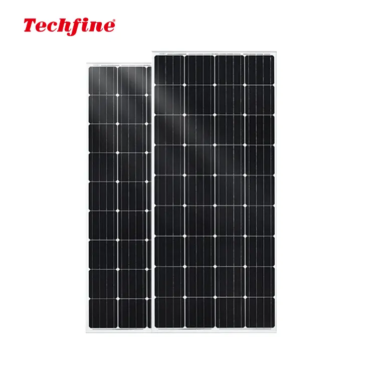 Techfine placas solares para teto, telhado solar novo sobretudo painéis solares preto pv 110w 80 w 100w 540w oem caixa de vidro