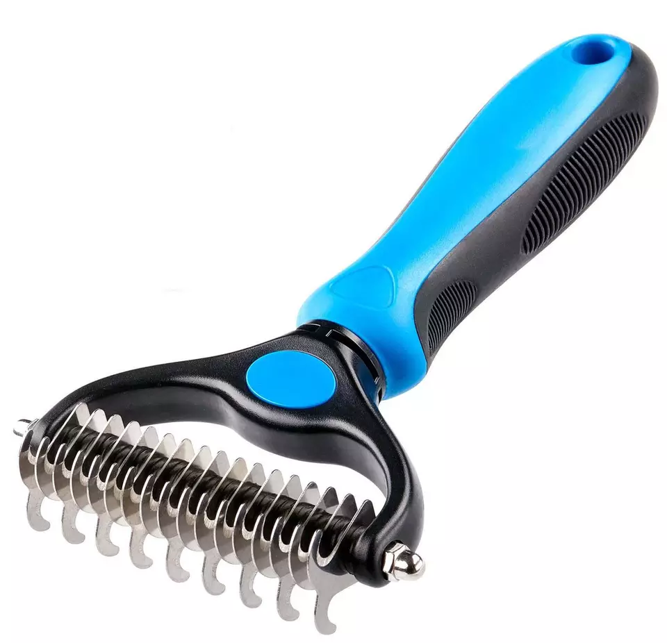 Double Sided Shedding Dematting Undercoat Rake Dog Hair Comb, Cat Dog Hair Remover Brush Pet Grooming Brush Deshedding