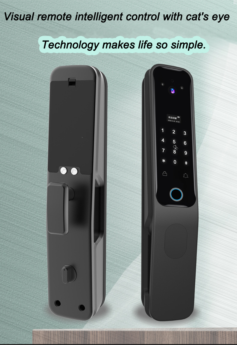 Multifunctional door lock smart electronic cat's eye induction remote control lithium battery  beautiful intelligent locks doors