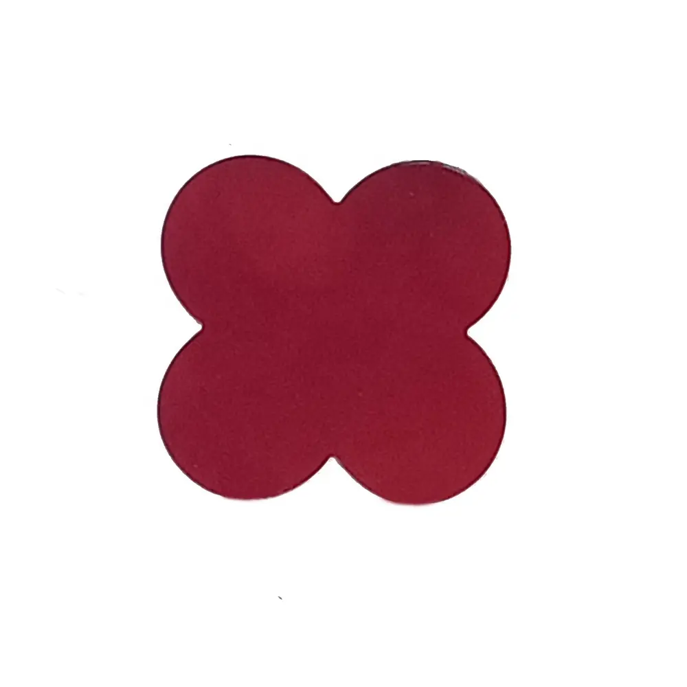 13*13mm gemme di trifoglio di agata rosso scuro doppia agata piatta onice colore rosso pietra di quadrifoglio
