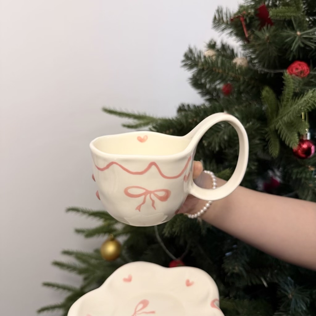 Ruban rose arc 300ml tasse unique