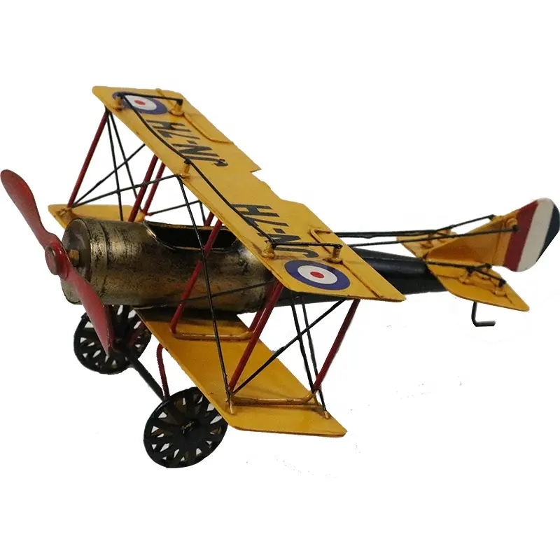 Thủ Công Mỹ Nghệ Cổ Điển Retro-Mô Hình Biplane Kim Loại