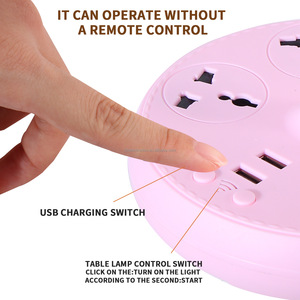 Escritorio con toma USB control remoto enchufe multiusos pequeña luz nocturna tablero de enchufe estándar europeo y americano - Product Image 6
