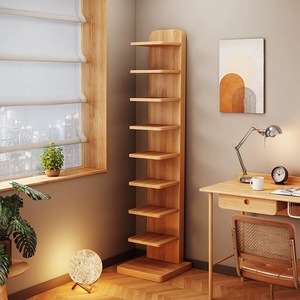 Modern görünmez yüzen ahşap dikey omurga köşe kitap organizatör raf kulesi kitaplık - Product Image 1