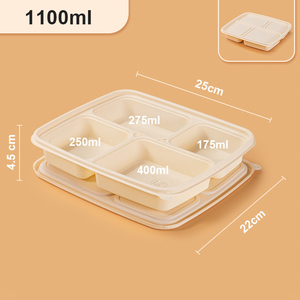 使い捨てコーンスターチプレート生分解性堆肥化可能エコフレンドリー食器ランチボックス - Product Image 5