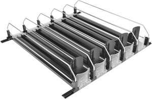 XLA Beverage Bottle Prateleira Pusher Glide Sistema Drink Organizer para Refrigerador Soda Can Spring Loaded Display Empurrador Bebida Automática