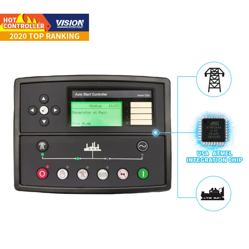 Generador de Control remoto de arranque automático, conjunto de controlador de aguas profundas AMF, DSE 7320 Mkii ATS, módulo de Panel de Control DSE7320