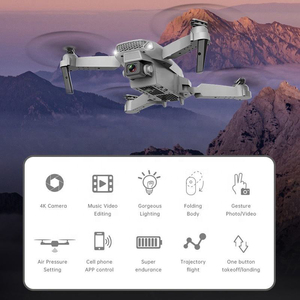 Aijh โดรน E88พร้อมกล้องคู่ความละเอียด HD WiFi FPV การควบคุมแอปคอร์ดคอบเตอร์หนึ่งปุ่มถอดโดรน RC - Product Image 2