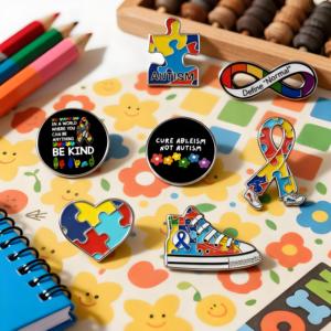 Autismus-Bewusstseins-Emaille-Pins: Farbenfrohe Puzzle-Band-Abzeichen, weiche Metall-Anstecknadeln mit Empowerment-Botschaften, Advocacy-Merchandise, Geschenke - Product Image 4