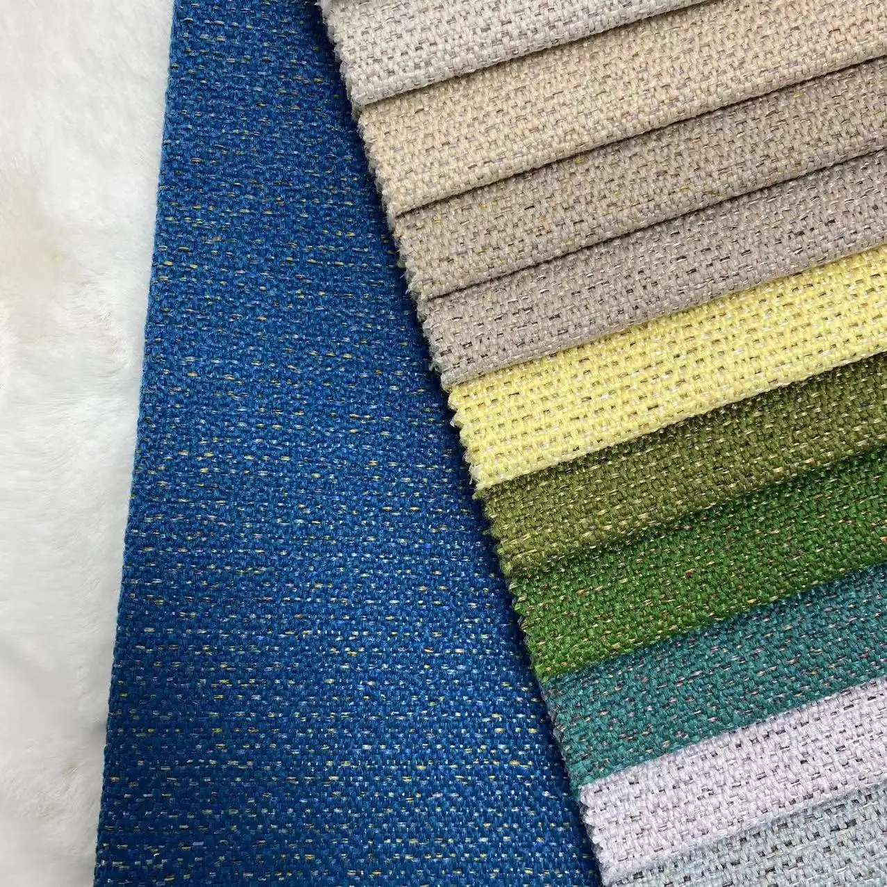 Tirai berat berat berat tekstil rumah Sofa 100% bahan poliester kain terlihat Linen