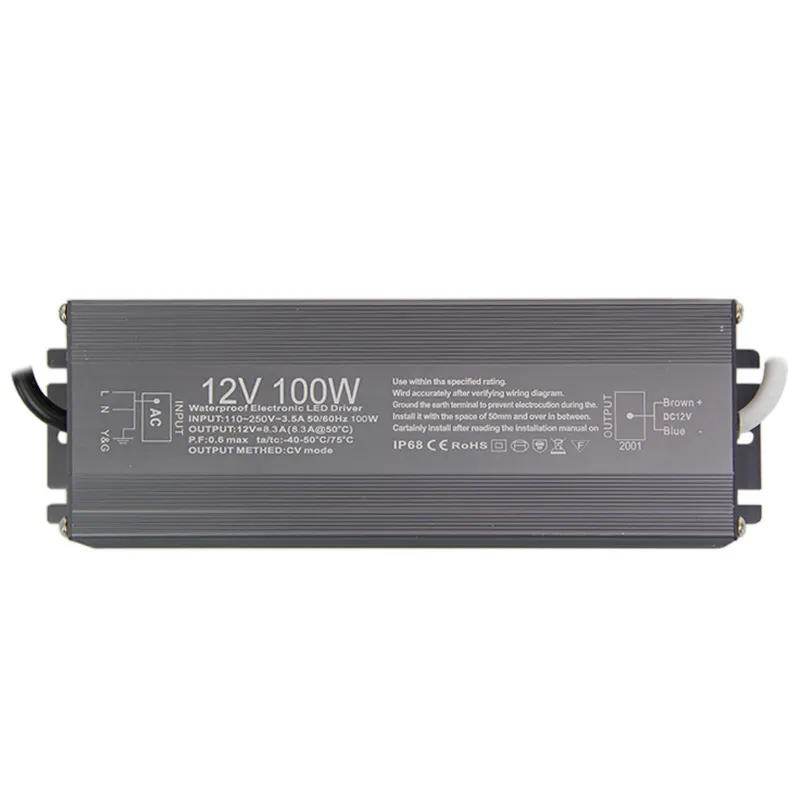 SONYANG fábrica IP67 impermeable 12V 24V 60W 80W 100W 350W Led fuente de alimentación conmutada 12V controlador de luz LED