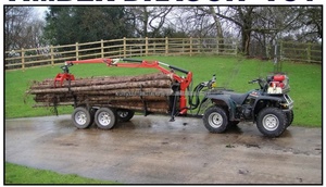 ATV Log Loader Trailer Small Utility Forest Wood <strong>Timber</strong> Trailers with Crane Grapple for Tractor Attachment - Product Image 5