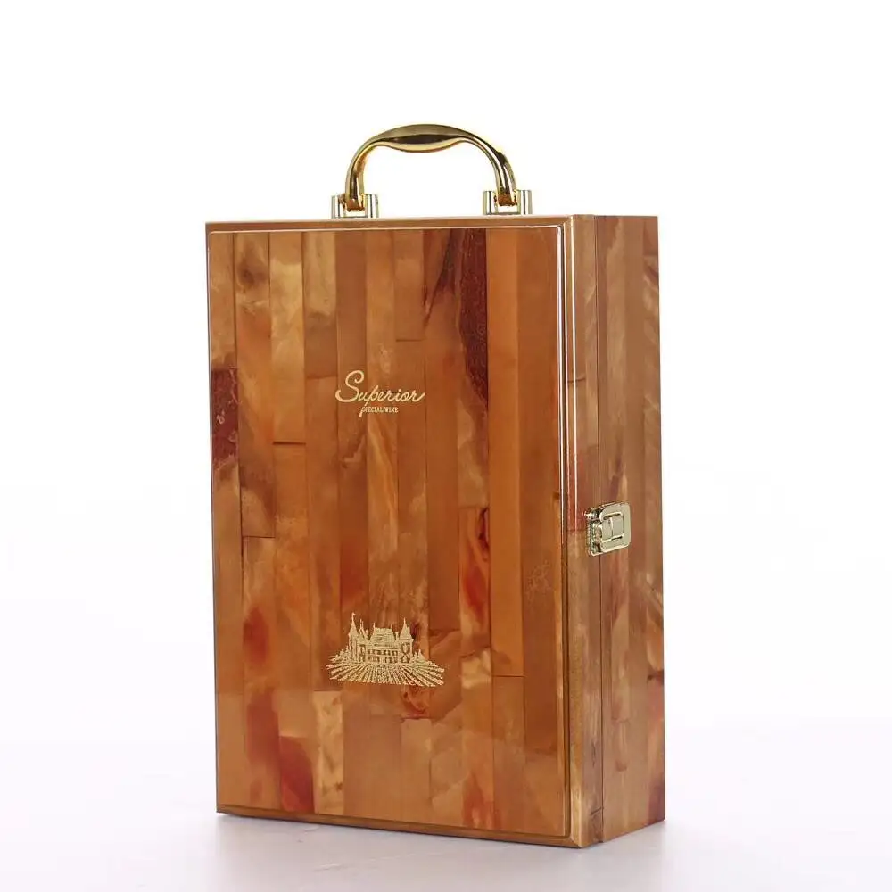 Commercio all'ingrosso di lusso pianoforte in legno laccato MDF materiale personalizzato bottiglia di vetro di vino scatole per il profumo della vigilanza del regalo di imballaggio