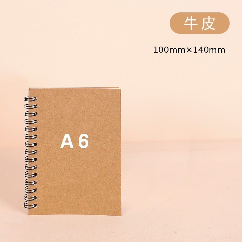 Cahier à spirale avec couverture en papier kraft A6