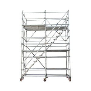 Andamio de escalera de calidad de aluminio telescópico para exteriores móvil con escalera Interior Andamio de marco de acero de bloqueo de velocidad - Product Image 4
