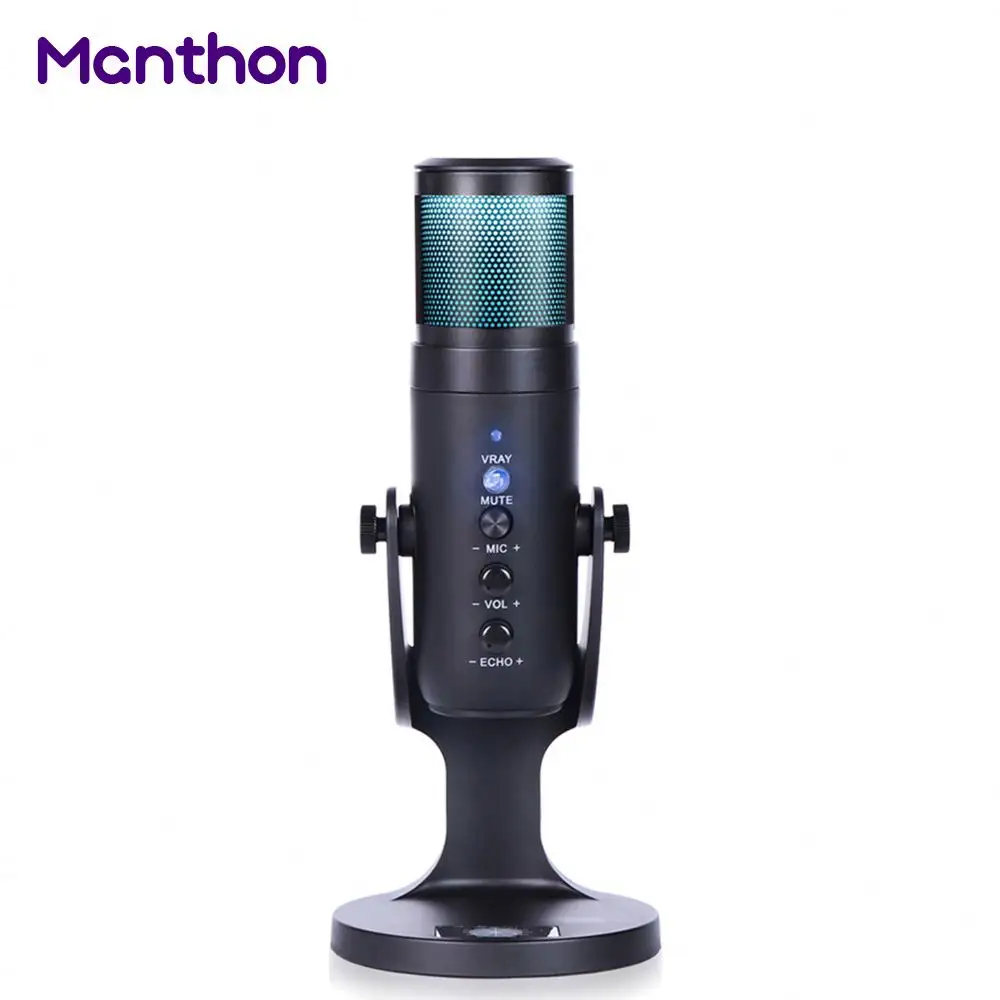Gaming Wired USB Condenser MIC Recording Studio Microphone Prices With LED RGB Dynamic Light For PC Tablet