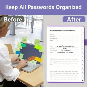 Password GuangAo per taccuino in ordine alfabetico per taccuini con copertina rigida per Password - Product Image 6