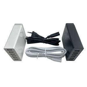 50W 10A多端口USB壁式充电器适配器5V 10A 6端口充电器，适用于手机兼容英国非盟欧盟美国插座防抱死制动系统材料